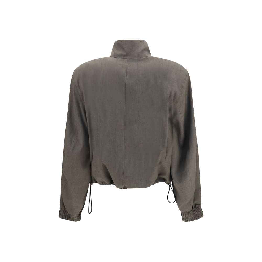 The Attico Brown Wool Oves Aries Bomber