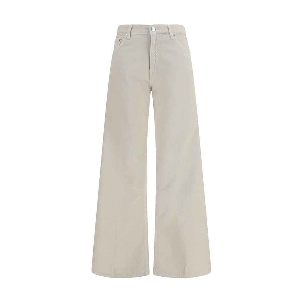 Haikure White Cotton Relaxed Fit Jeans