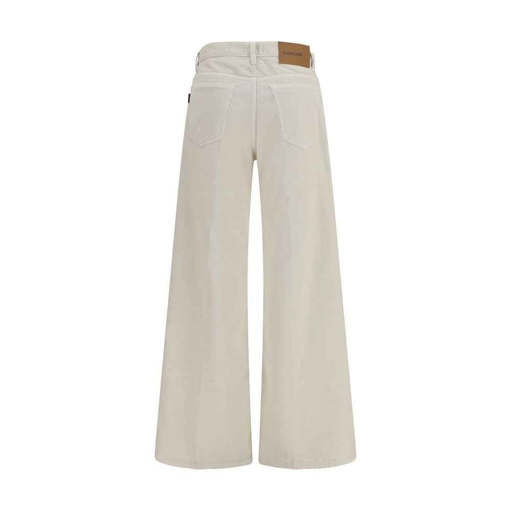 Haikure White Cotton Relaxed Fit Jeans