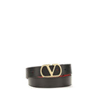 Valentino Garavani Black Calf Leather Bos Taurus Regular Belt