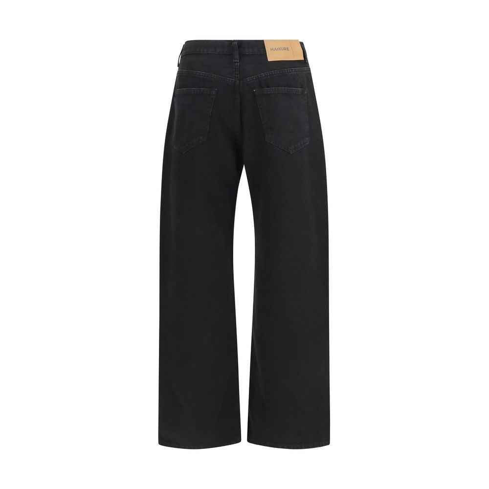 Haikure Black Cotton Straight-Leg Jeans