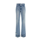 Haikure Blue Cotton Flared Jeans