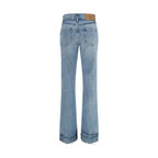 Haikure Blue Cotton Flared Jeans