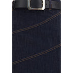 Self-Portrait Blue Denim Skirt