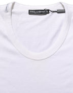 Dolce & Gabbana White Cotton Short Sleeve Round Neck T-shirt