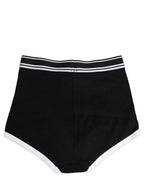 Dolce & Gabbana Black White Logo Waistband Coulotte Panty Underwear