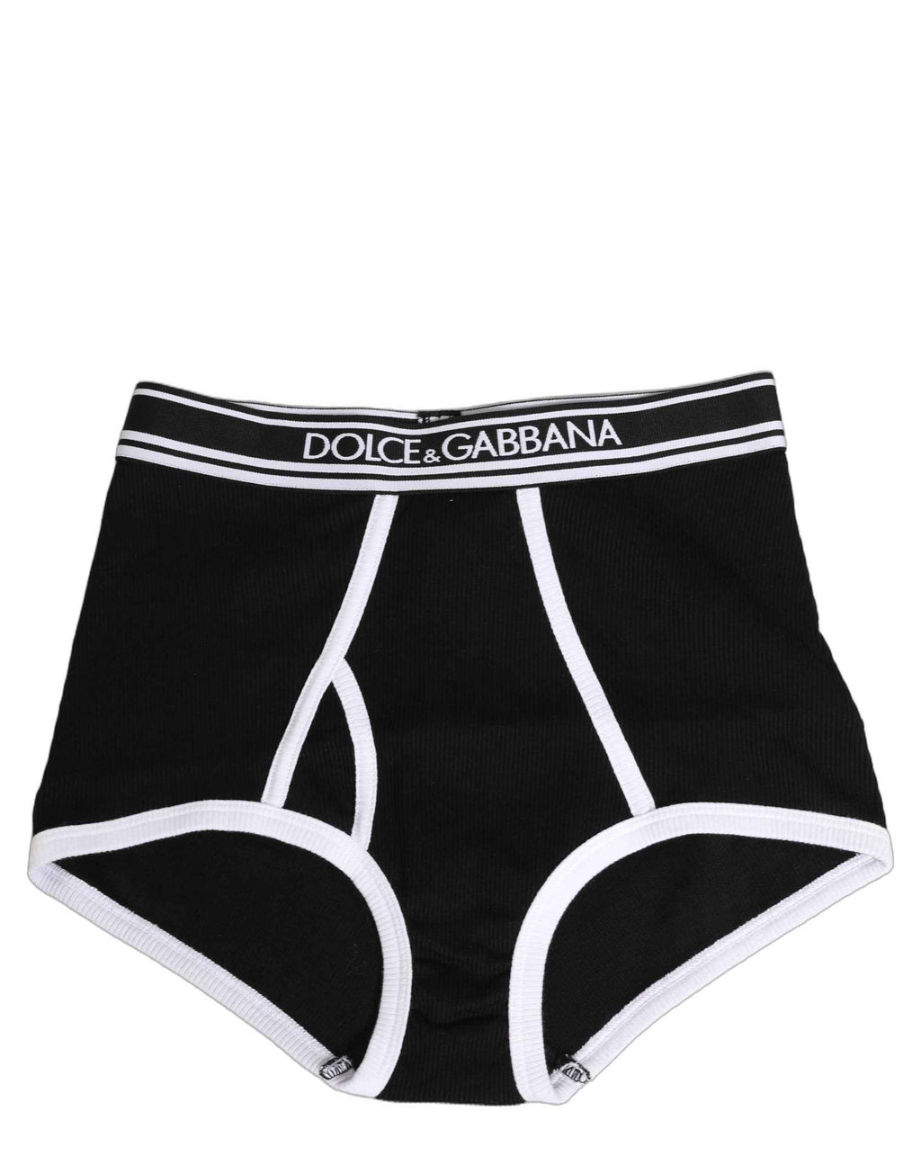 Dolce & Gabbana Black White Logo Waistband Coulotte Panty Underwear