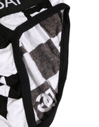 Dolce & Gabbana Black White Logo Checkered Midi Brief Underwear