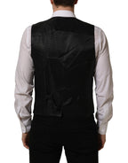 Dolce & Gabbana Black Wool Stretch Waistcoat Formal Dress Vest