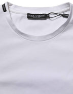 Dolce & Gabbana White Cotton Short Sleeves Crew Neck T-shirt