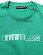 Dolce & Gabbana Green Cotton DGVIB3 Print Crew Neck T-shirt
