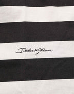Dolce & Gabbana Black White Stripes Cotton Sleeveless T-shirt