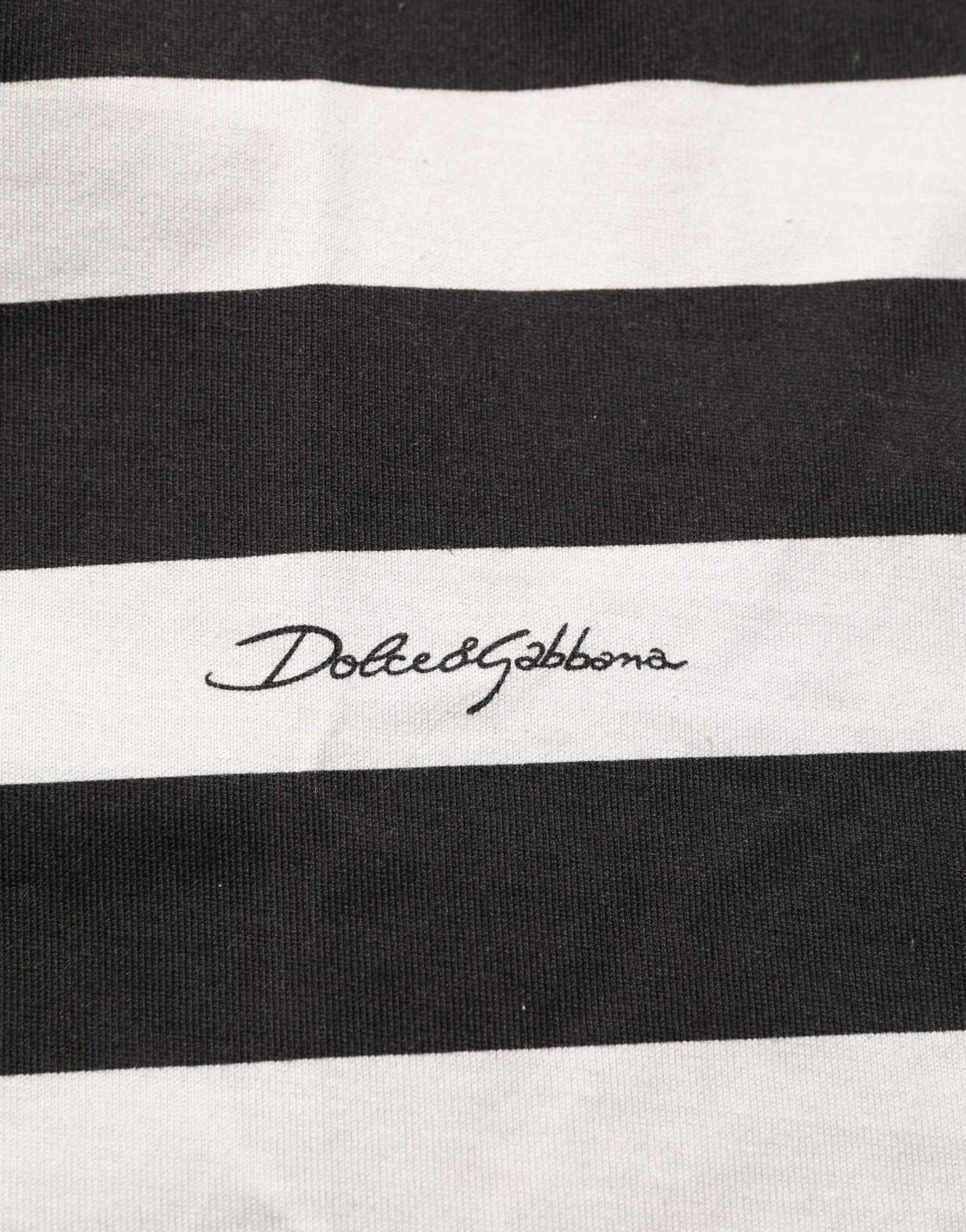 Dolce & Gabbana Black White Stripes Cotton Sleeveless T-shirt