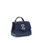 Zanellato Blue Calf Leather Bos Taurus Shoulder Bag