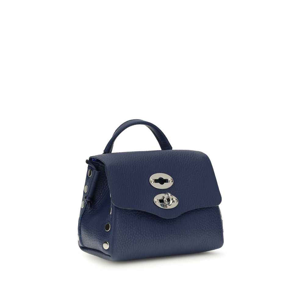 Zanellato Blue Calf Leather Bos Taurus Shoulder Bag