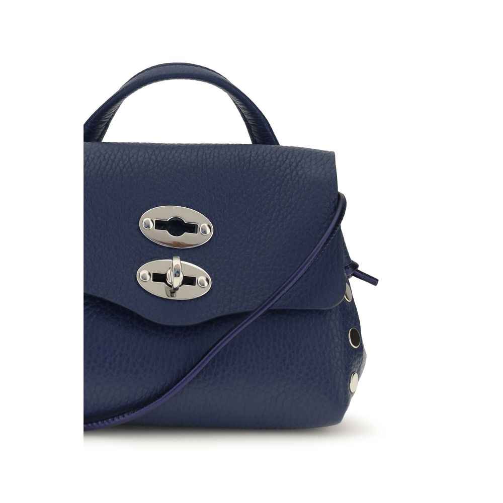 Zanellato Blue Calf Leather Bos Taurus Shoulder Bag