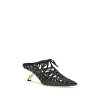 Ferragamo Black Calf Leather Bos Taurus Mules