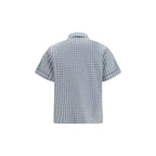 Miu Miu Blue Cotton Pattern Shirt
