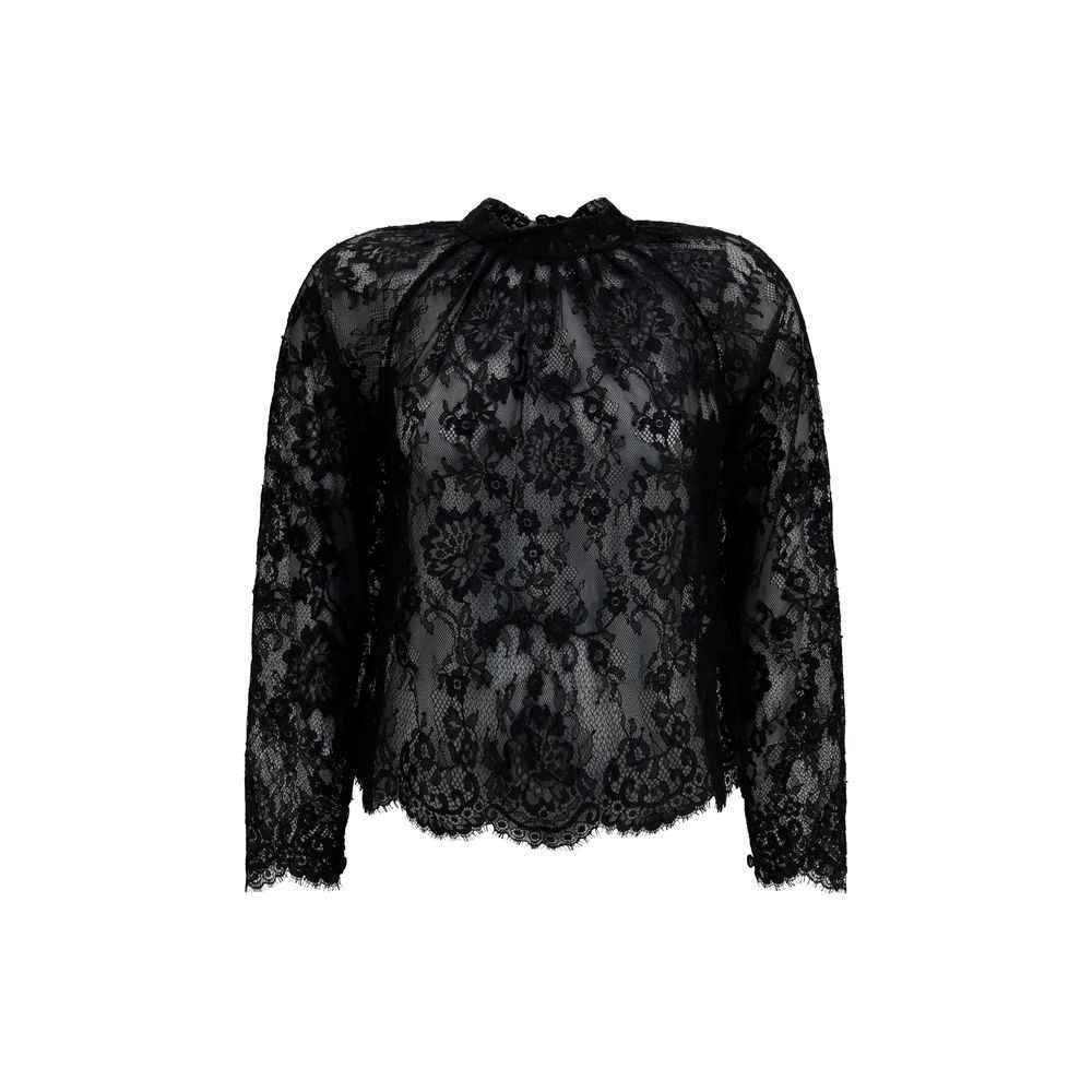 Self-Portrait Black Polyamide Blouse