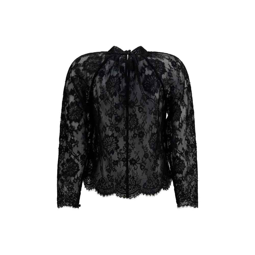 Self-Portrait Black Polyamide Blouse