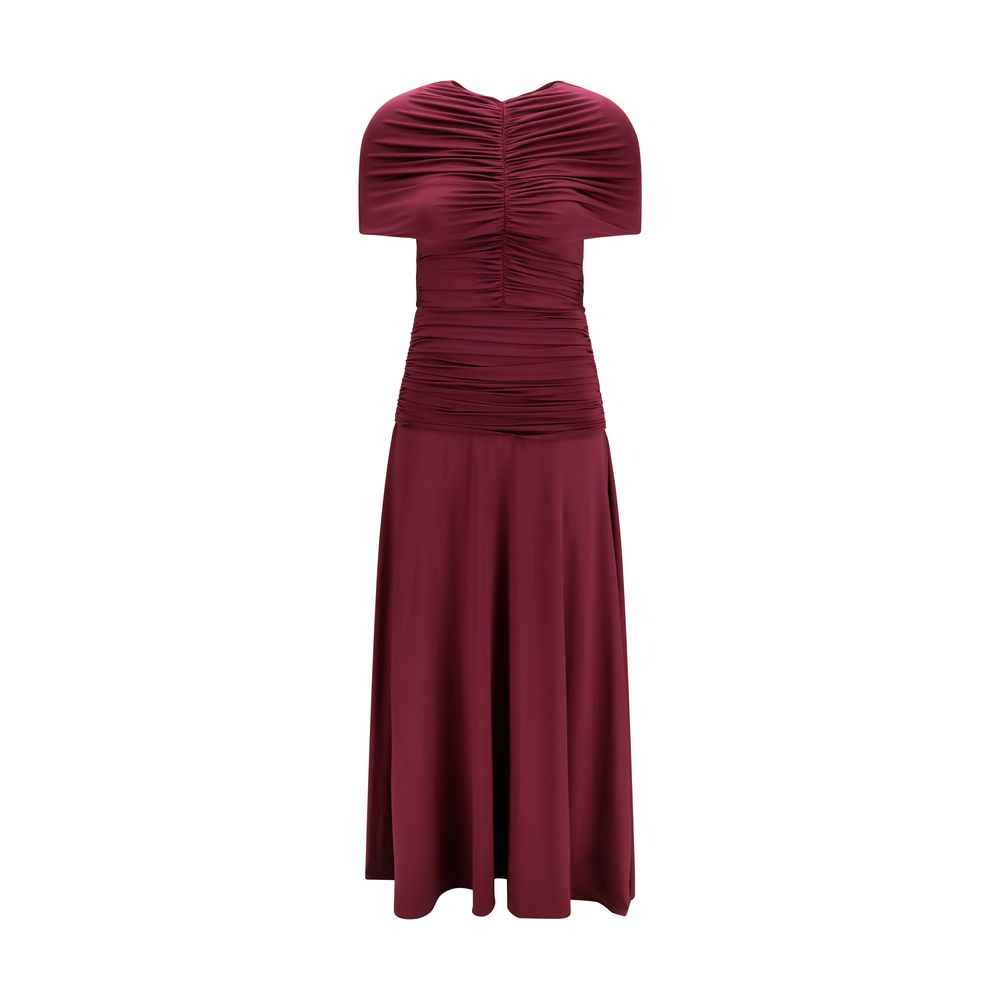 Self-Portrait Bordeaux Viscose Casual Dress