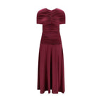 Self-Portrait Bordeaux Viscose Casual Dress