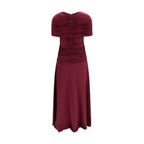 Self-Portrait Bordeaux Viscose Casual Dress