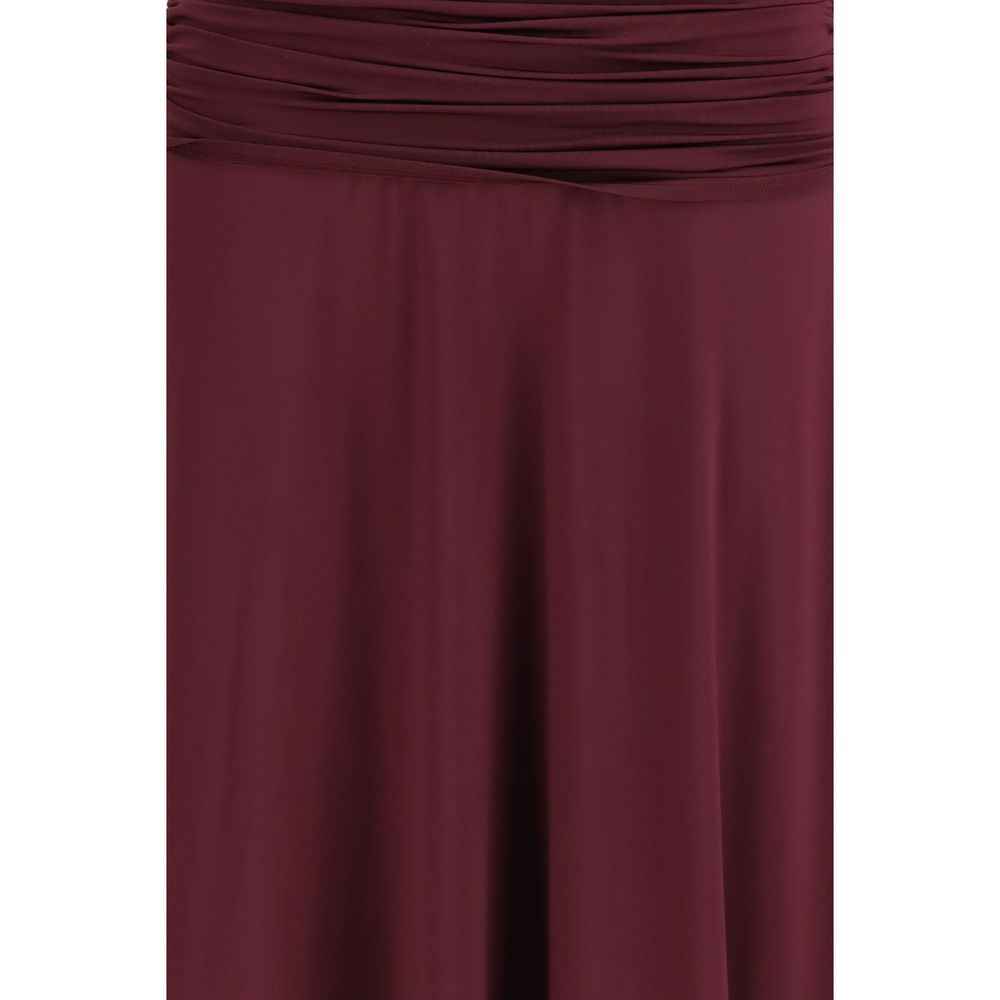 Self-Portrait Bordeaux Viscose Casual Dress
