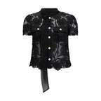 Self-Portrait Black Polyester Blouse