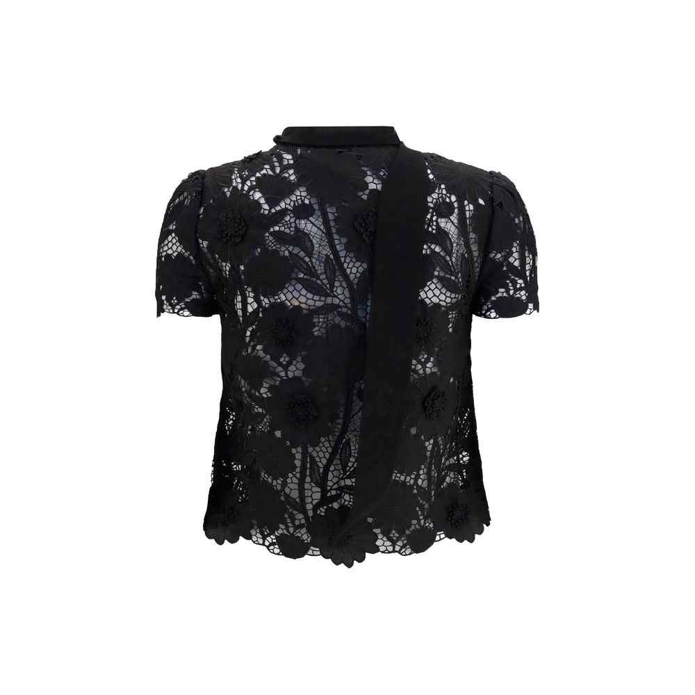 Self-Portrait Black Polyester Blouse