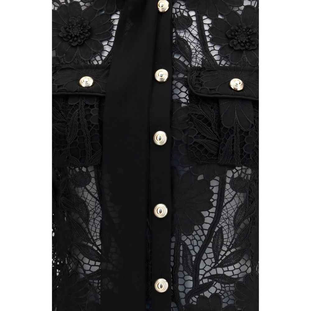 Self-Portrait Black Polyester Blouse