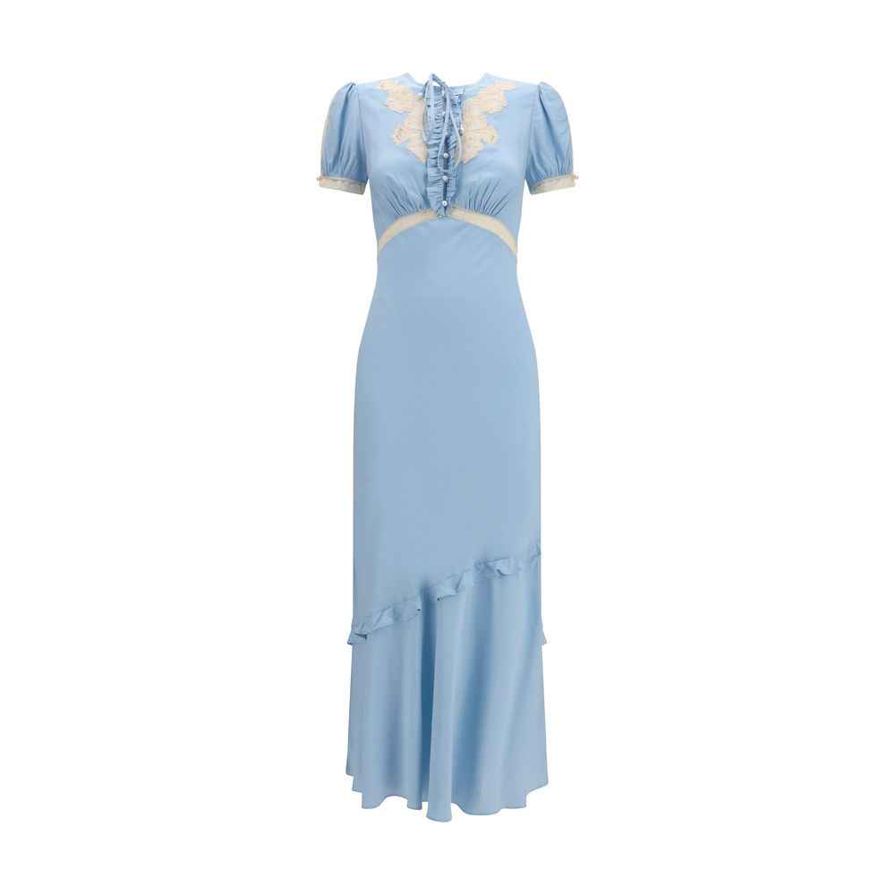 Self-Portrait Blue Viscose Casual Dress