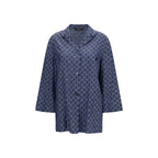 Gucci Blue Cotton Full-Length Jacket