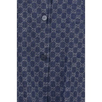 Gucci Blue Cotton Full-Length Jacket