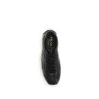 Prada Black Calf Leather Bos Taurus Low Top Sneakers