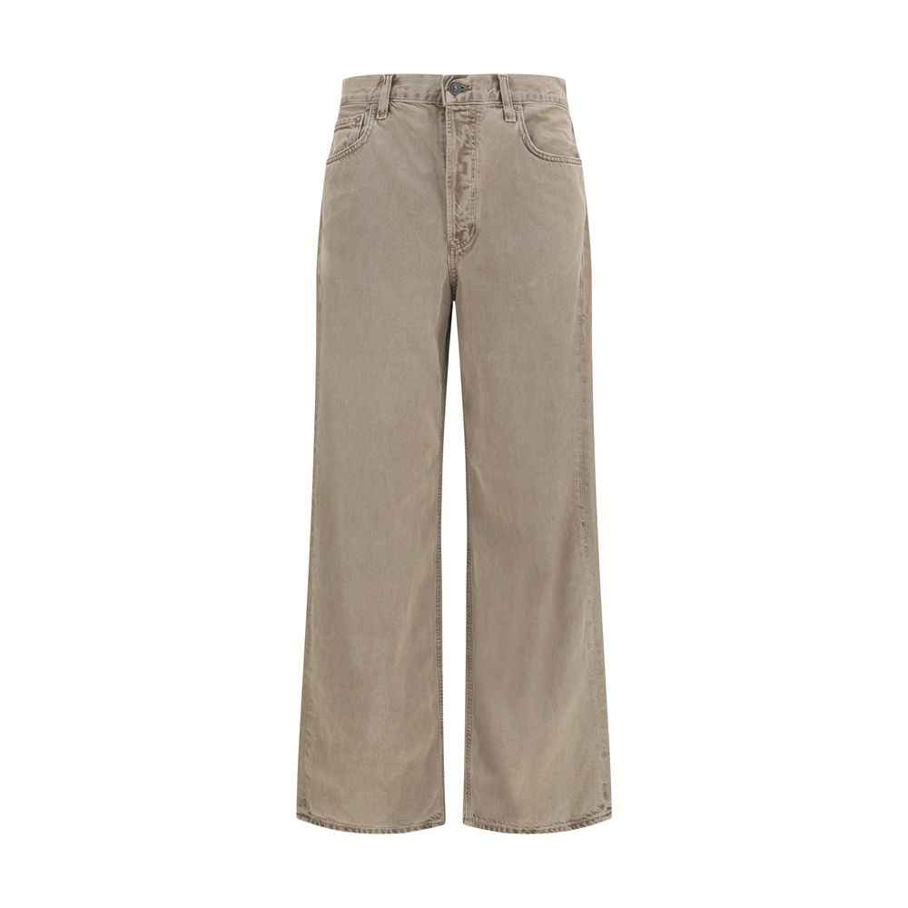 Agolde Brown Cotton Casual Pants