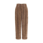 Brunello Cucinelli Brown Viscose Casual Pants