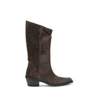 Khaite Brown Leather Ankle Boots
