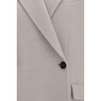 Brunello Cucinelli White Wool Oves Aries Full-Length Jacket