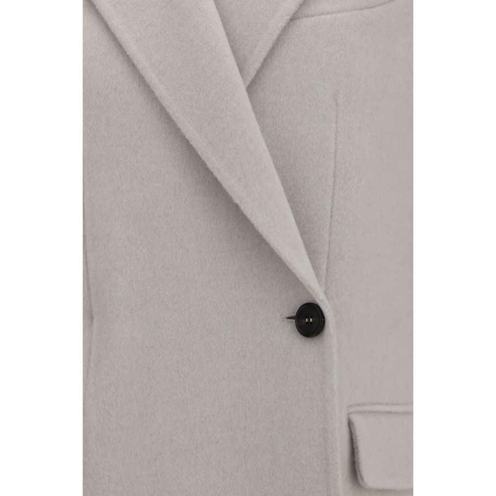 Brunello Cucinelli White Wool Oves Aries Full-Length Jacket