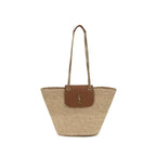 Saint Laurent Beige Raffia Shoulder Bag
