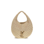 Saint Laurent Beige Raffia Shoulder Bag