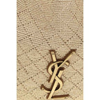 Saint Laurent Beige Raffia Shoulder Bag