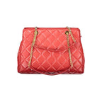 Mario Valentino Rosso Polyurethane Women's Bag with Chain and Zip Closure