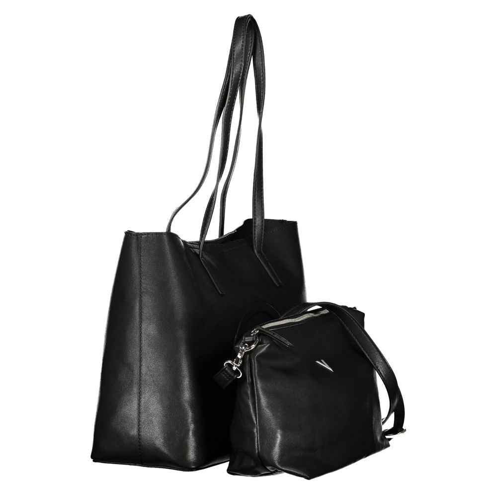 Mario Valentino Nero Poliuretano Women's Bag with Adjustable Strap