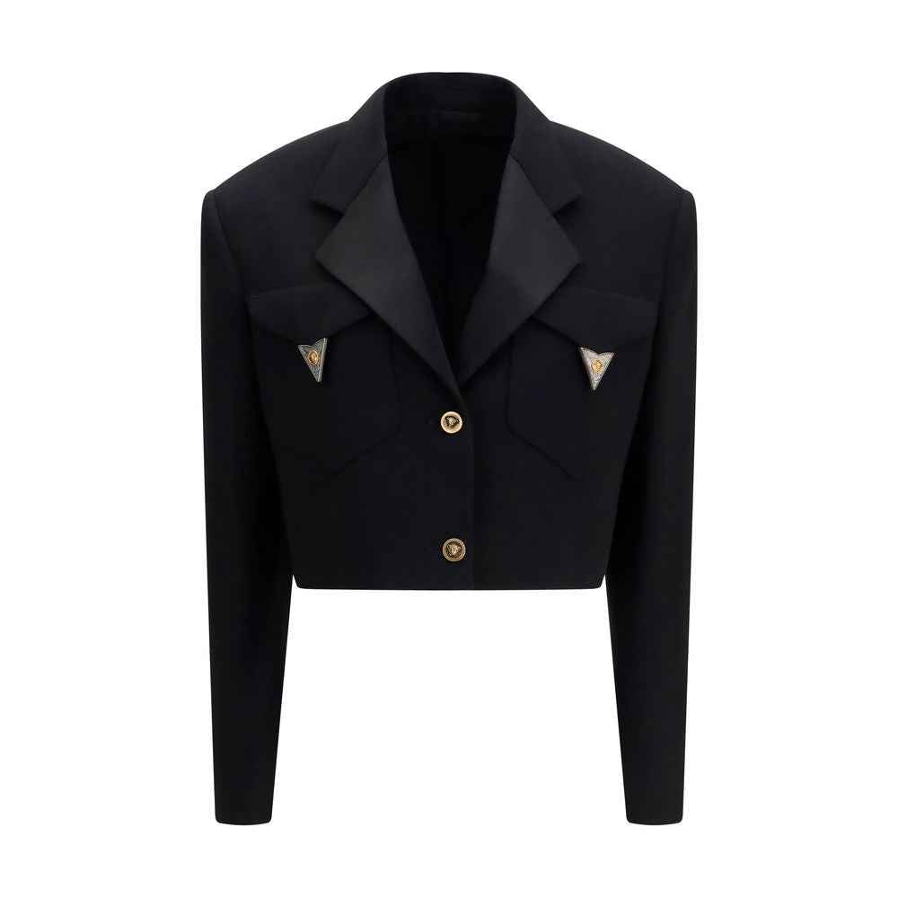 Versace Black Wool Oves Aries Blazer