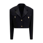 Versace Black Wool Oves Aries Blazer