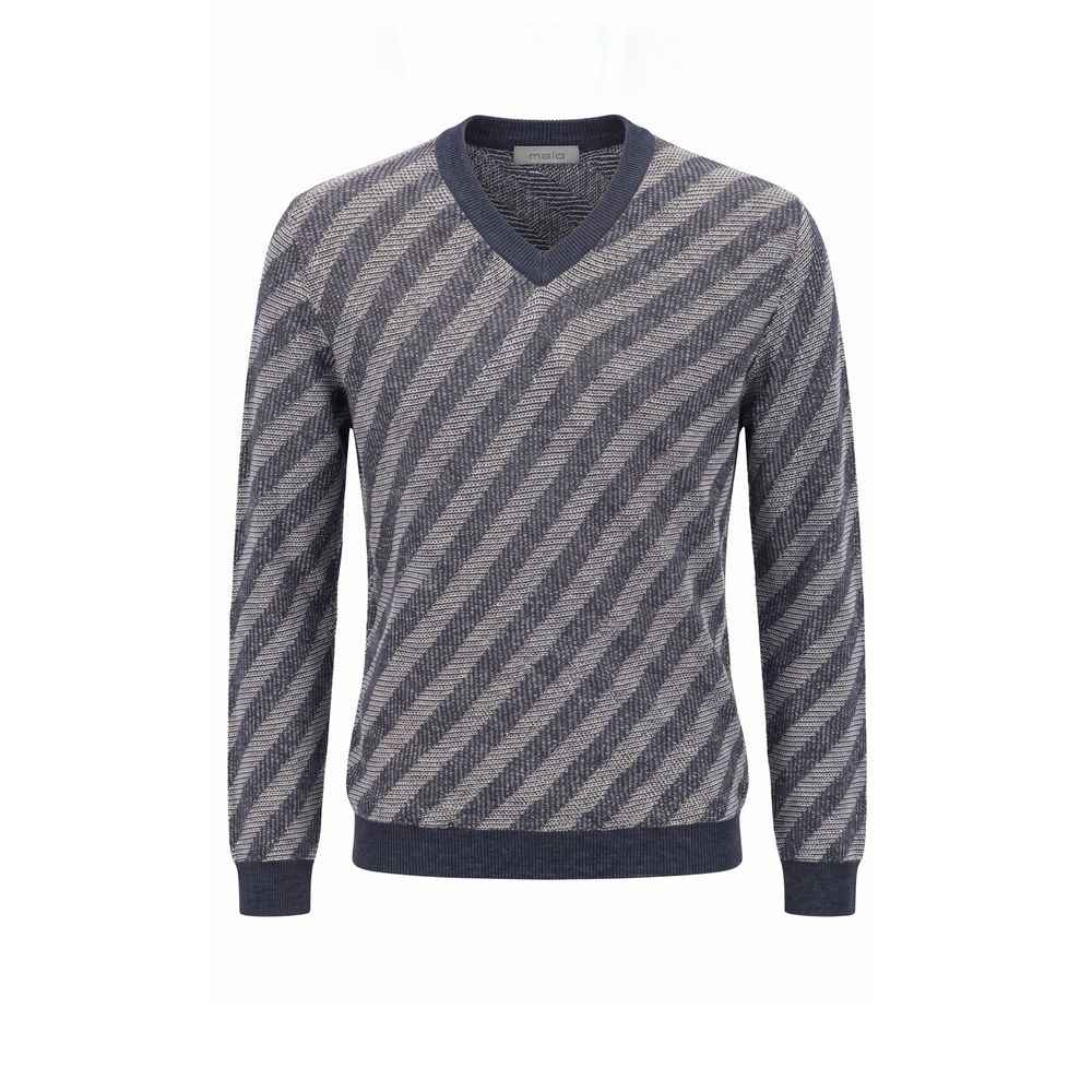 Malo Blue Linen Men Sweater