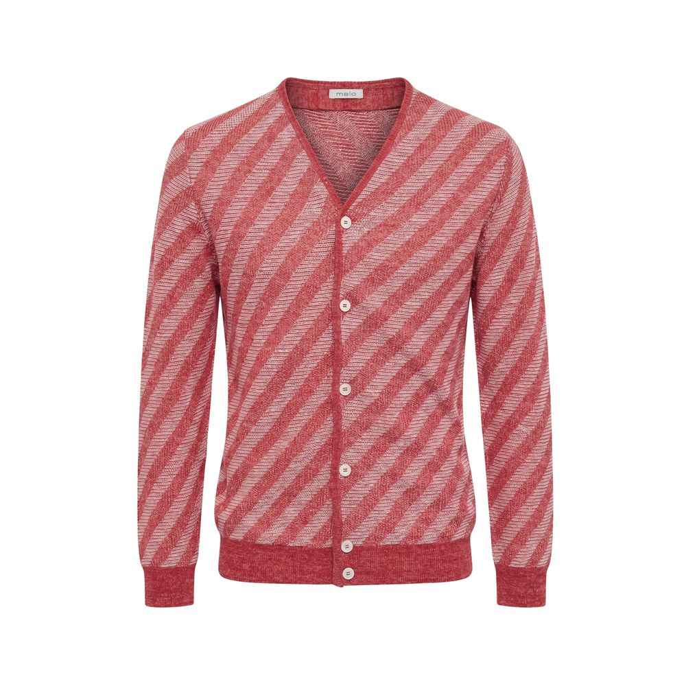 Malo Red Linen Men Cardigan