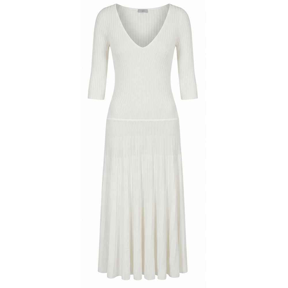 Malo White Cotton Women Dress